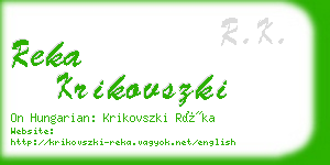 reka krikovszki business card